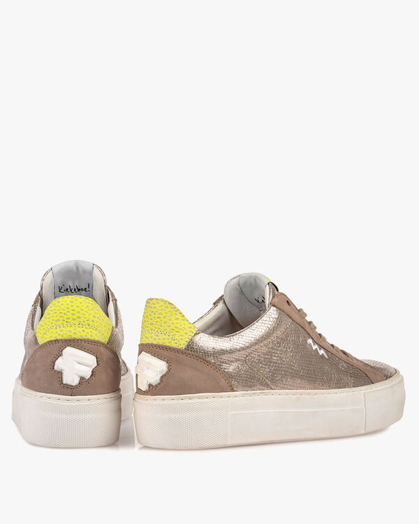 Sneaker Metallic-Print taupe