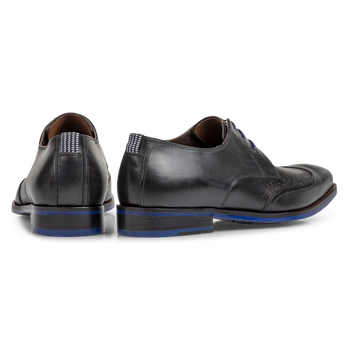 Lace shoe black calf leather