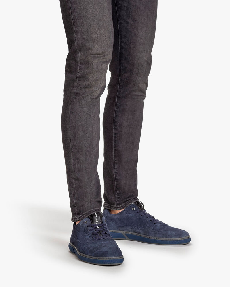 Sneaker Leder-Print blau