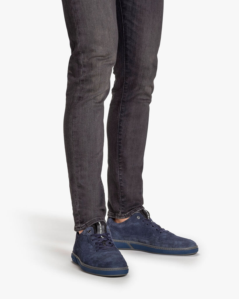 Sneaker Leder-Print blau