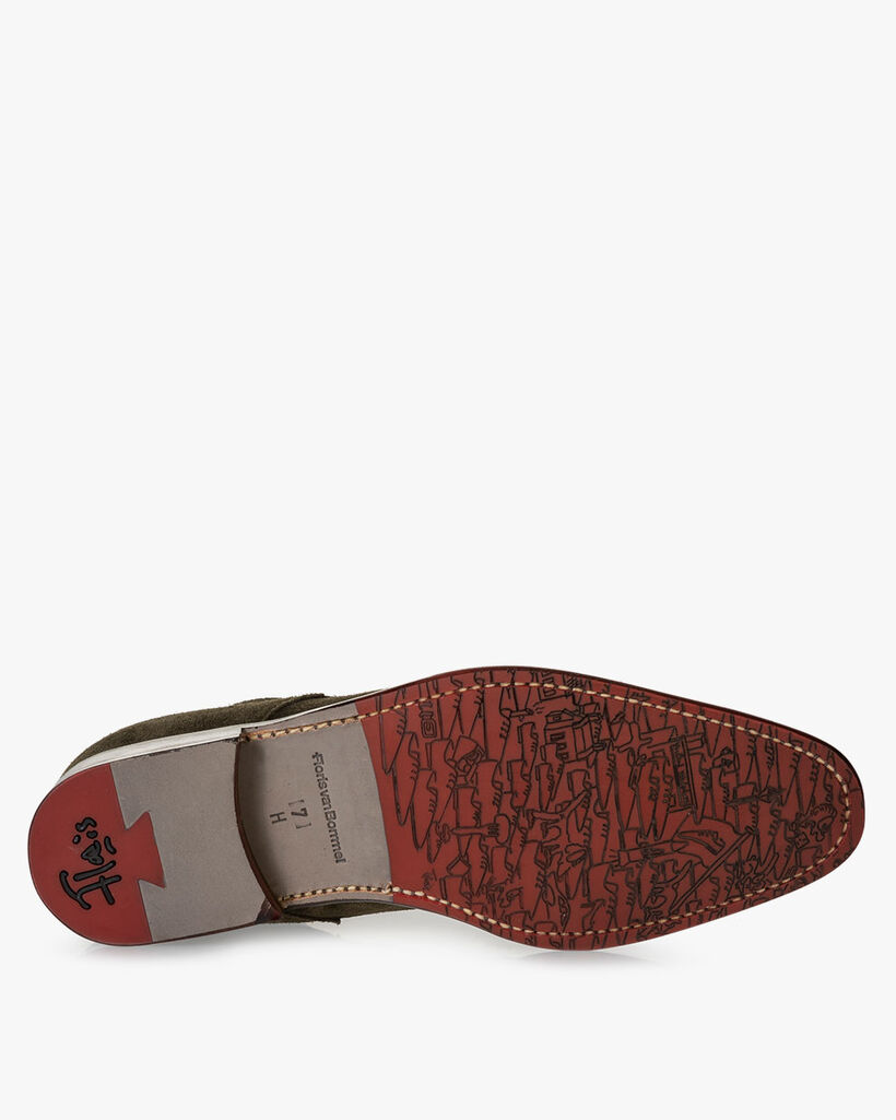 Schnürstiefel Wildleder dunkelgrün