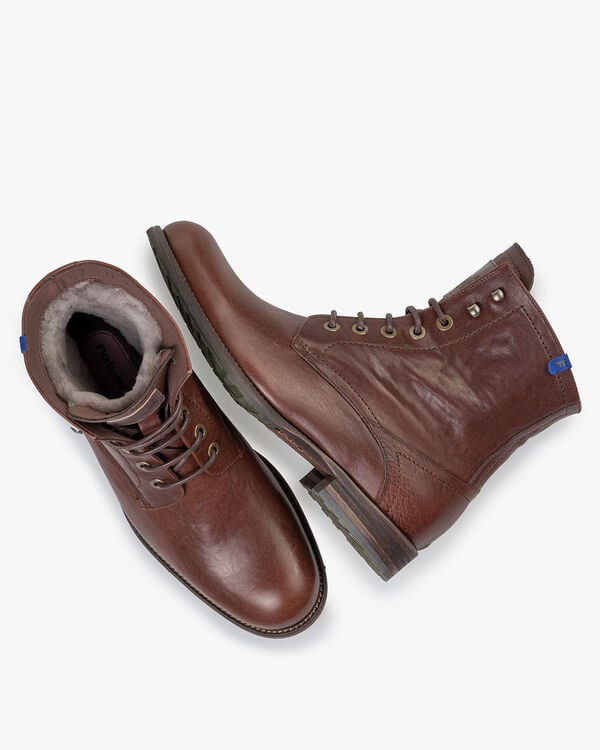 Gefütterter Schnürstiefel cognac