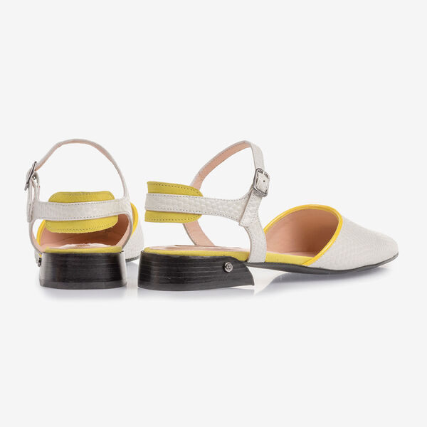 Off-white leather sandals with print