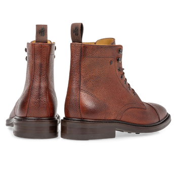 Stiefel Leder mit Print cognac
