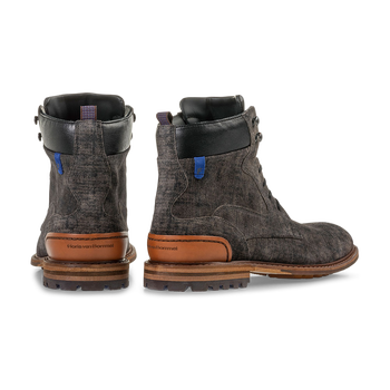 Schn&uuml;rstiefel Wildleder dunkelgrau