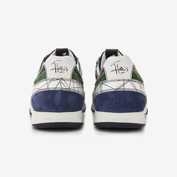 Floris van Bommel grüner Herren-Sneaker aus Veloursleder