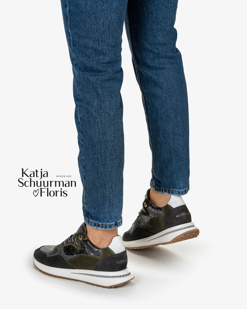 Sneaker suede dark green