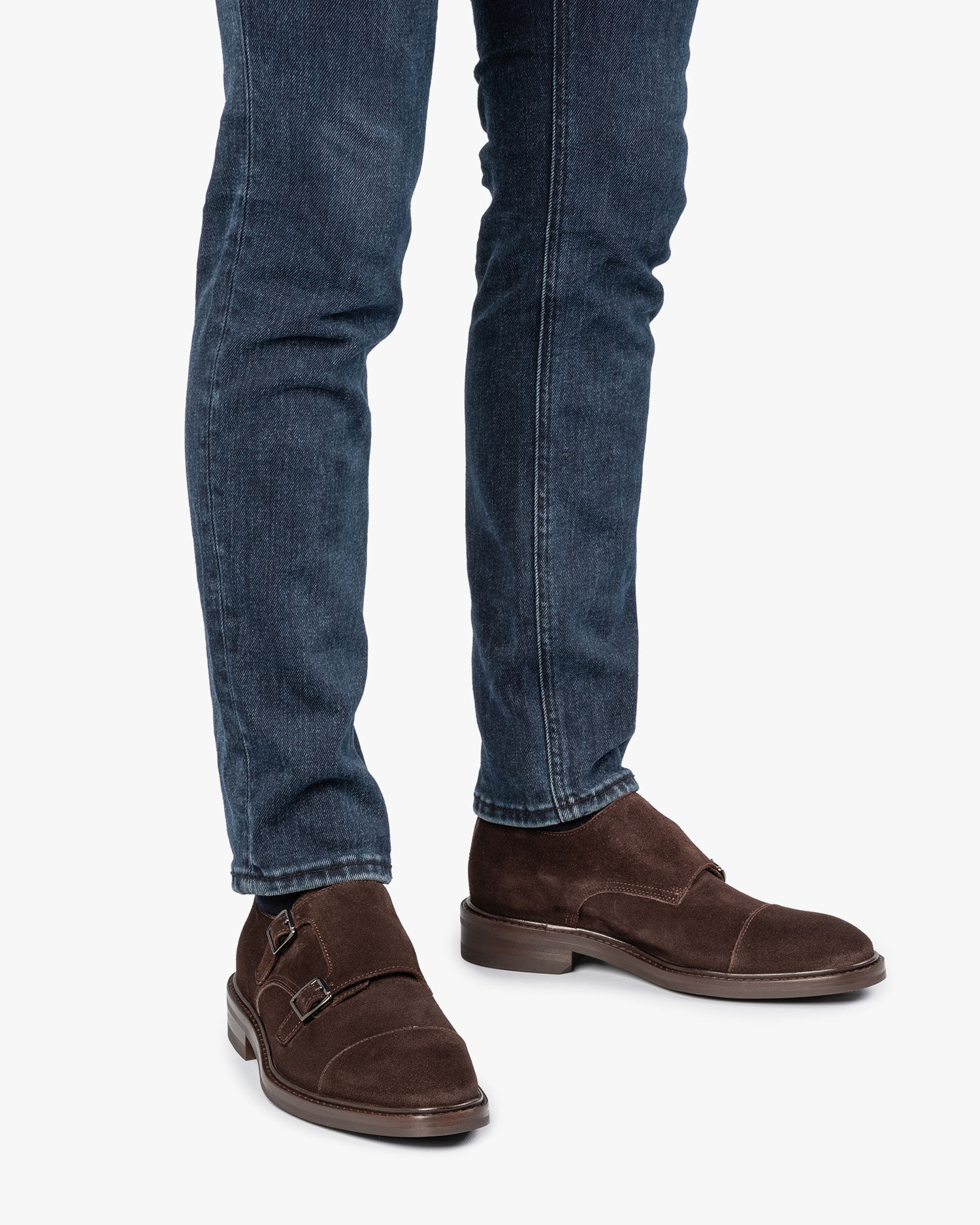 Suede double monk clearance