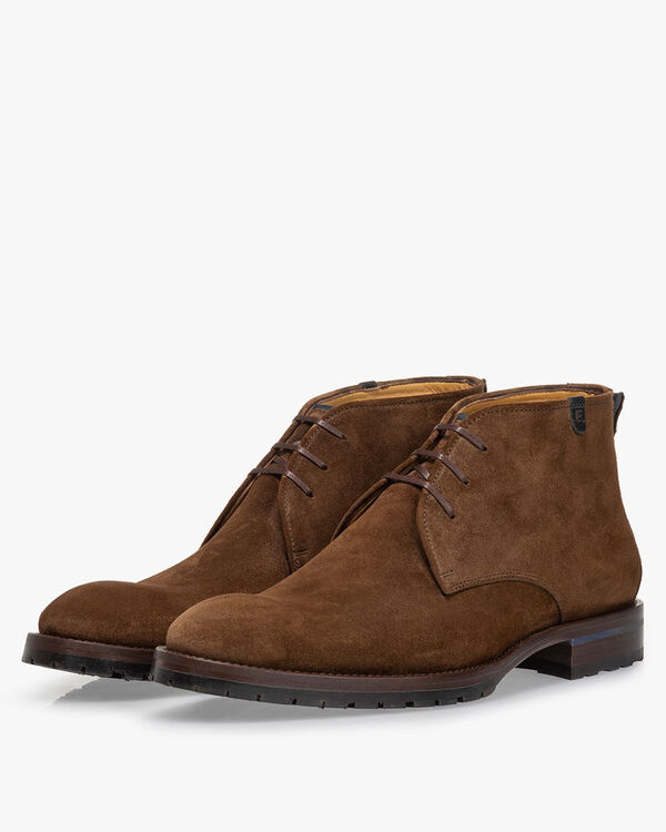 Schnürstiefel Wildleder cognac