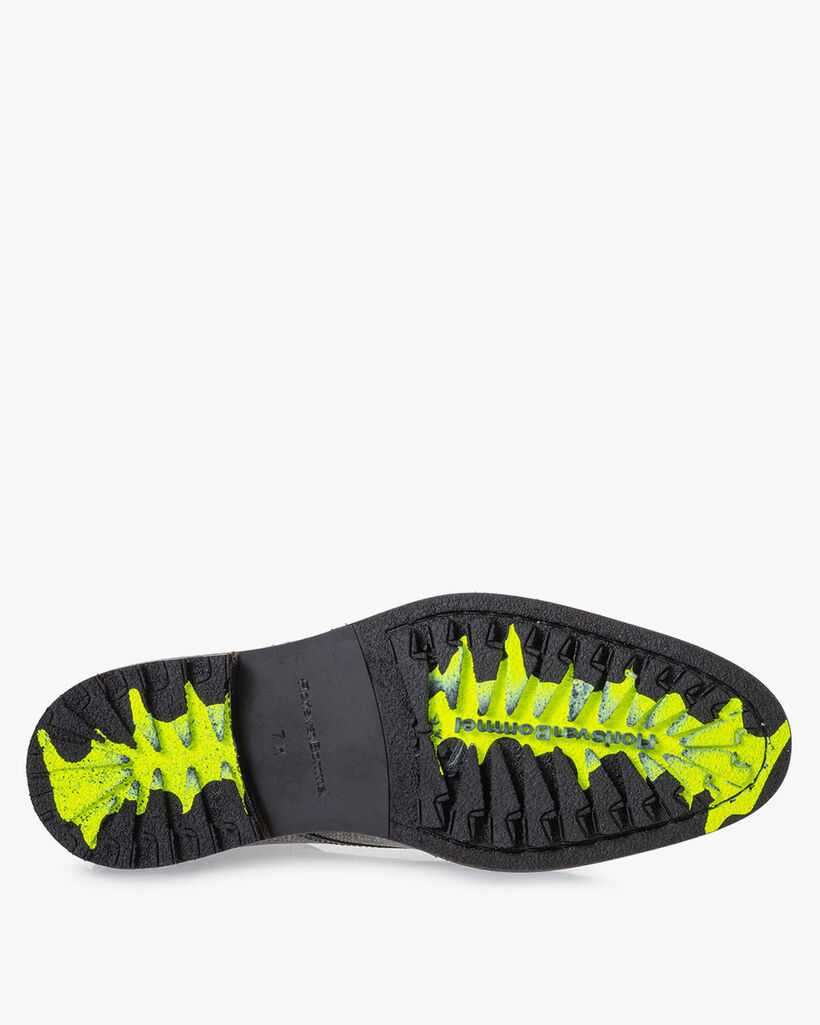 Schnürstiefel bedrucktes Leder taupe