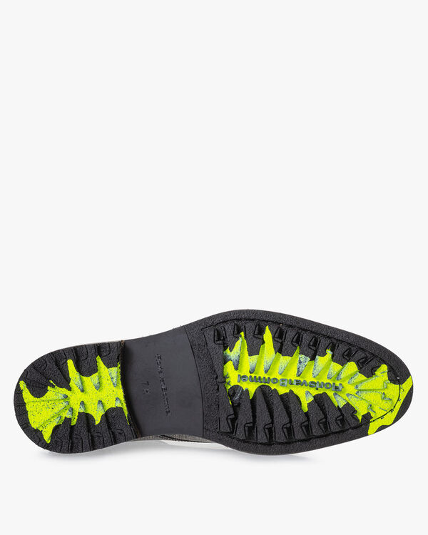 Schnürstiefel bedrucktes Leder taupe