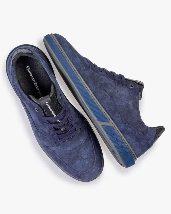 Sneaker Leder-Print blau