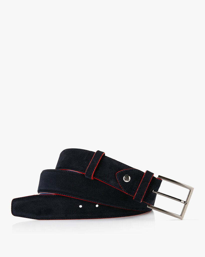 Belt suede leather blue