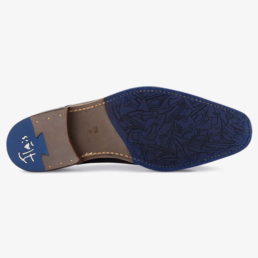 Floris van Bommel Dunkelblaue Leder Herren Schnürschuhe