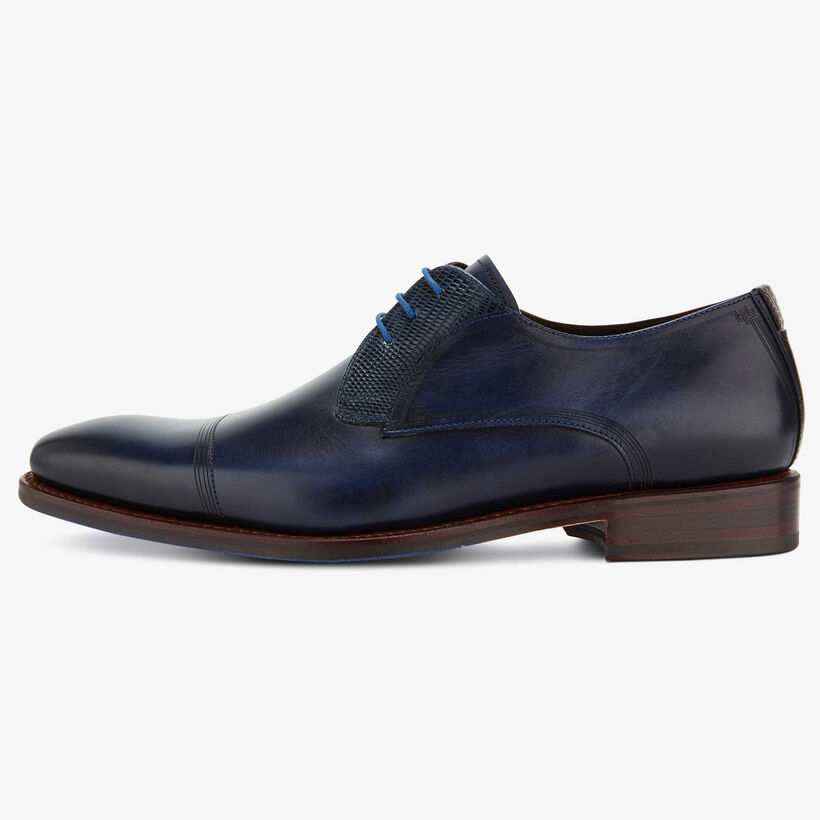 Floris van Bommel Dunkelblaue Leder Herren Schnürschuhe