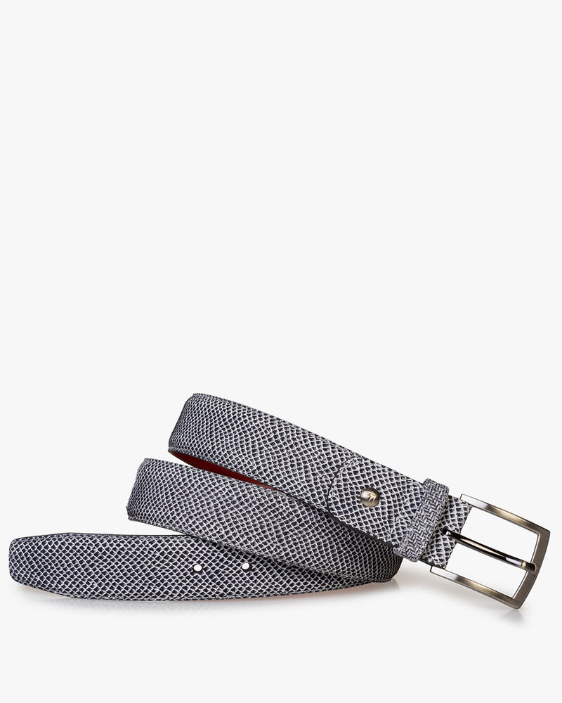 Belt printed leather off-white