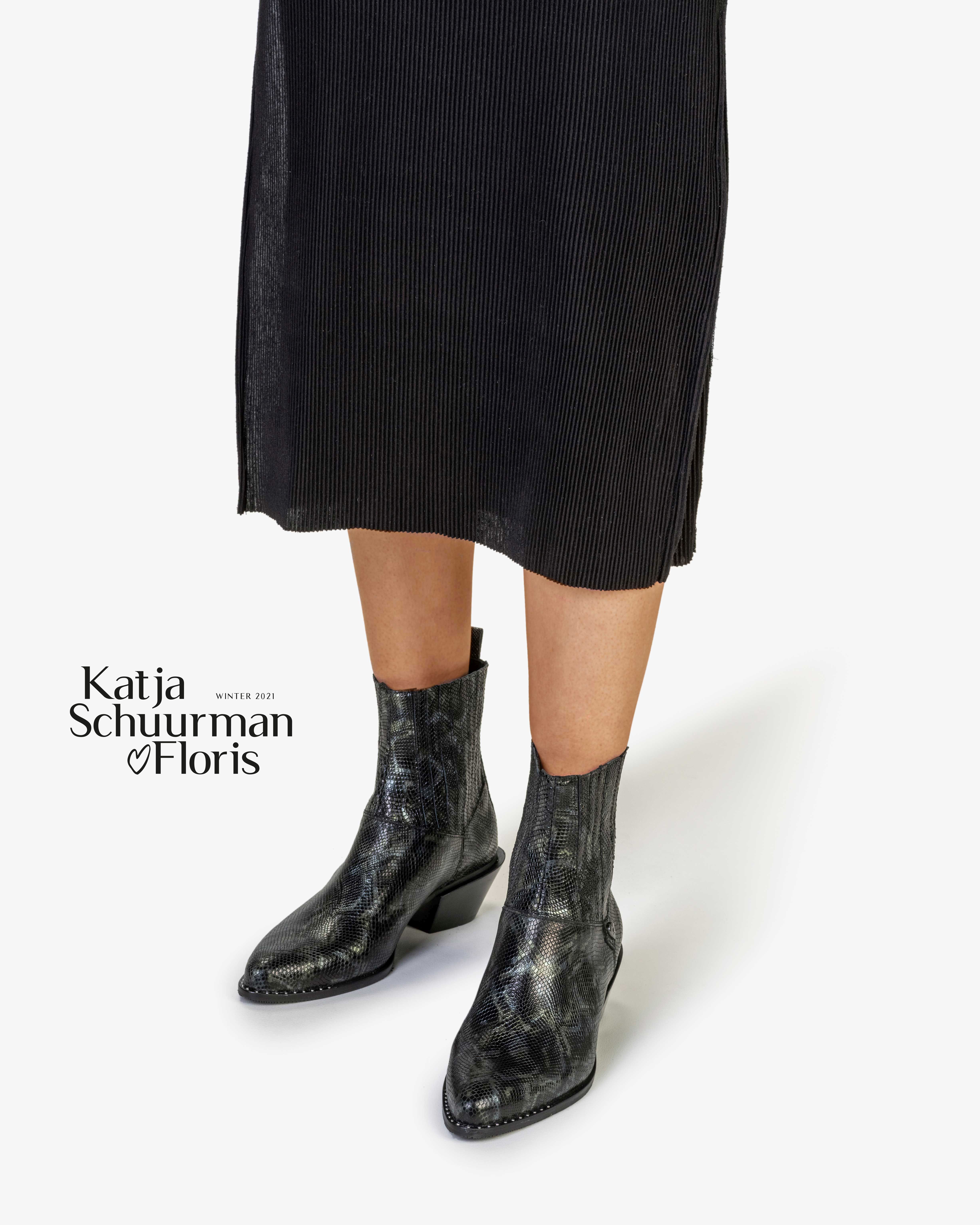 Chelsea boot reptile print green SFW-50040-50-01 | Floris van Bommel Women®