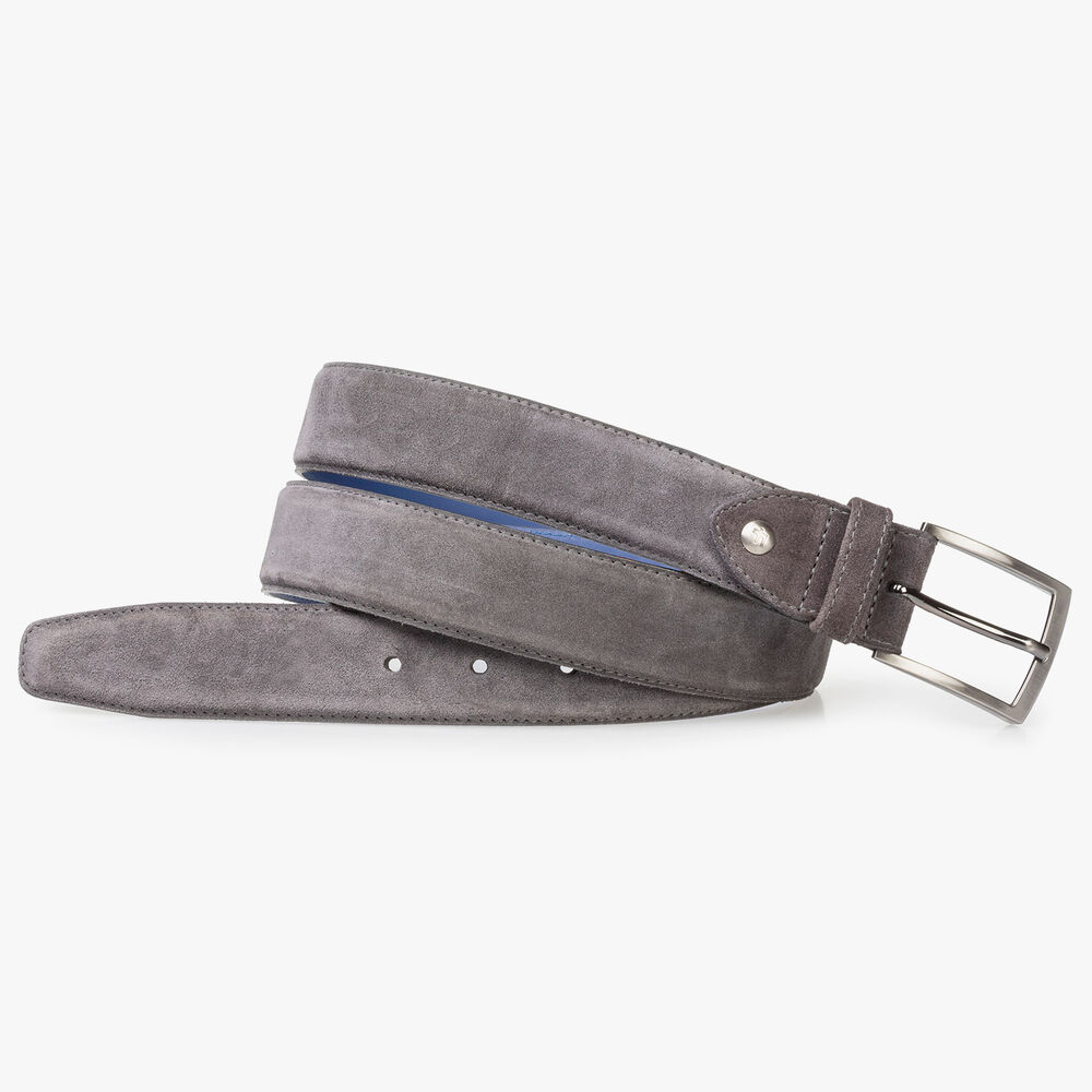 Dark grey suede leather belt