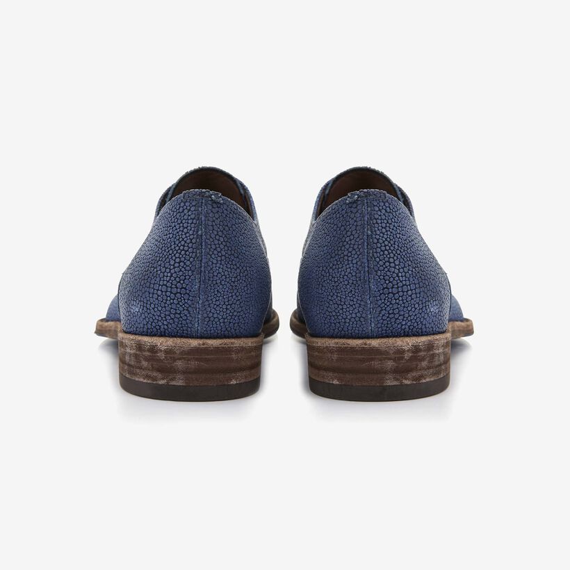 Floris van Bommel blue leather men's lace-up shoe