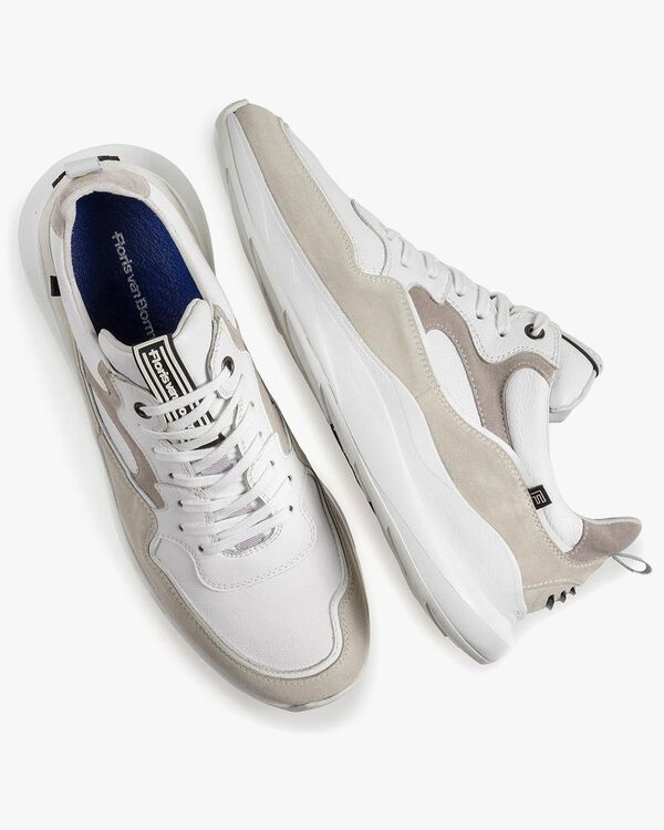 White sneaker suede leather