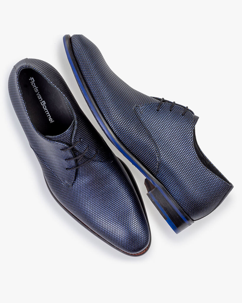 Schnürschuh Metallic-Print dunkelblau