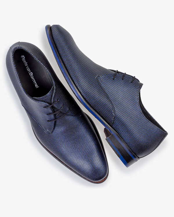 Schnürschuh Metallic-Print dunkelblau