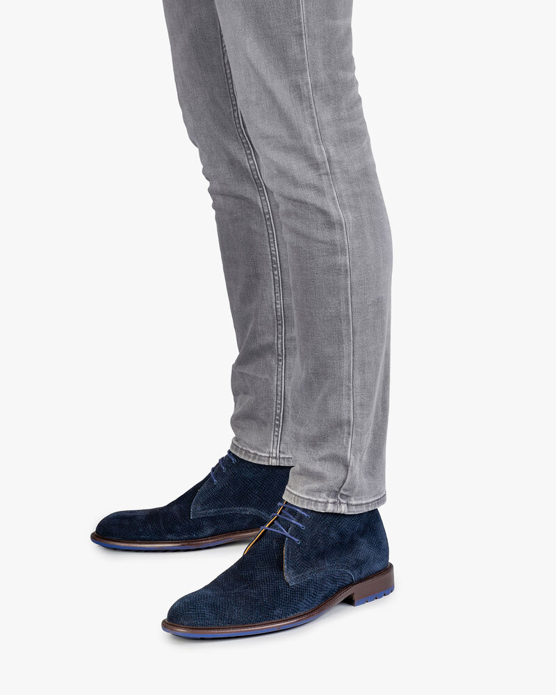 Stiefel dunkelblau mit Print