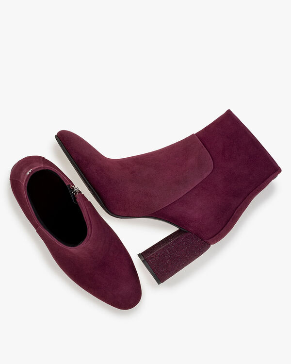 Stiefelette Wildleder bordeaux