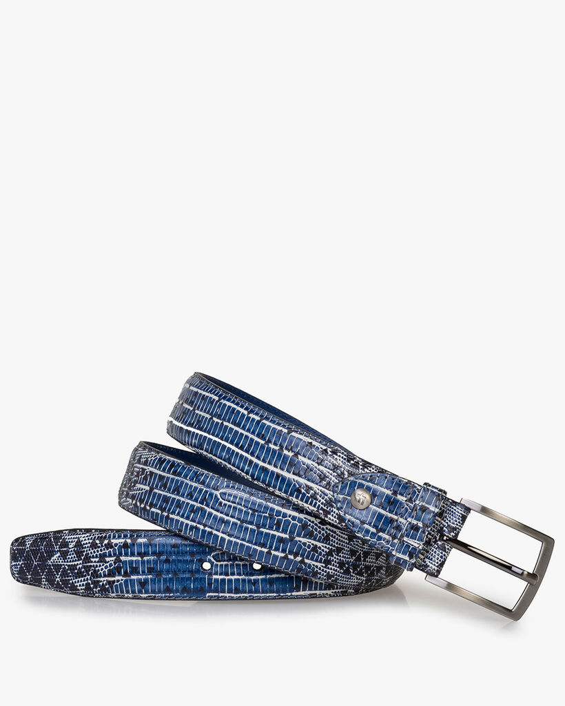 Belt with print blue