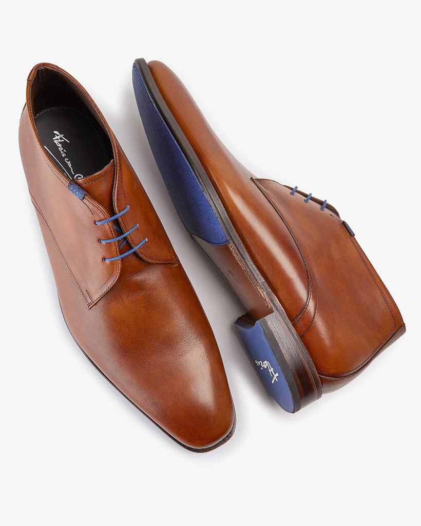 Schnürstiefel Kalbsleder cognac