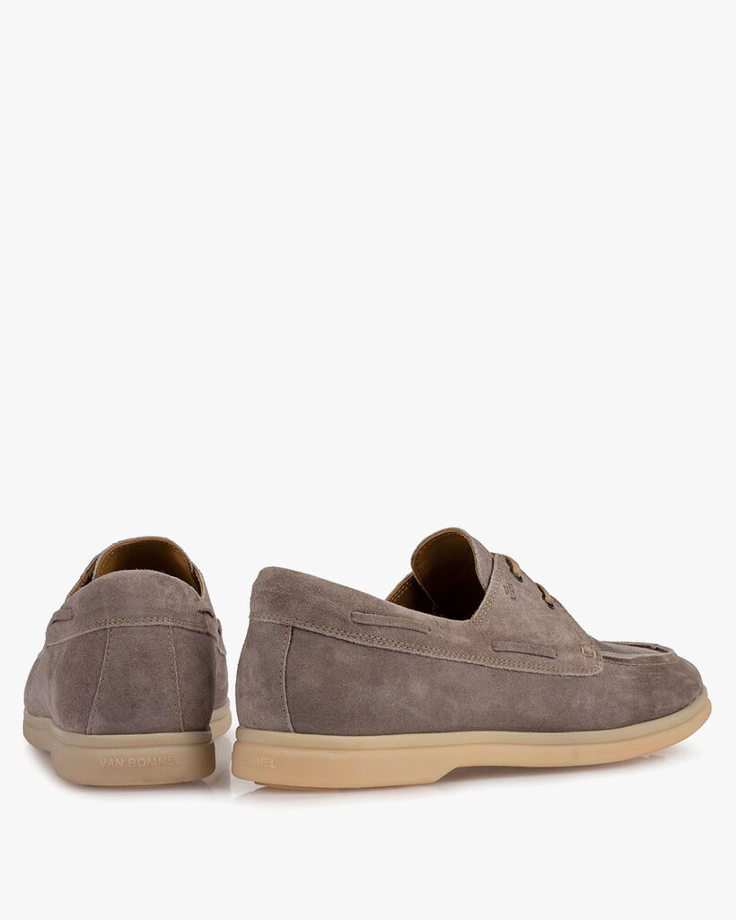 Boat shoe suede leather grey