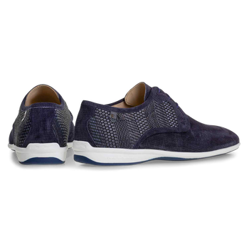 Schn&uuml;rschuh Wildleder blau