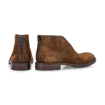 Schnürstiefel Wildleder cognac