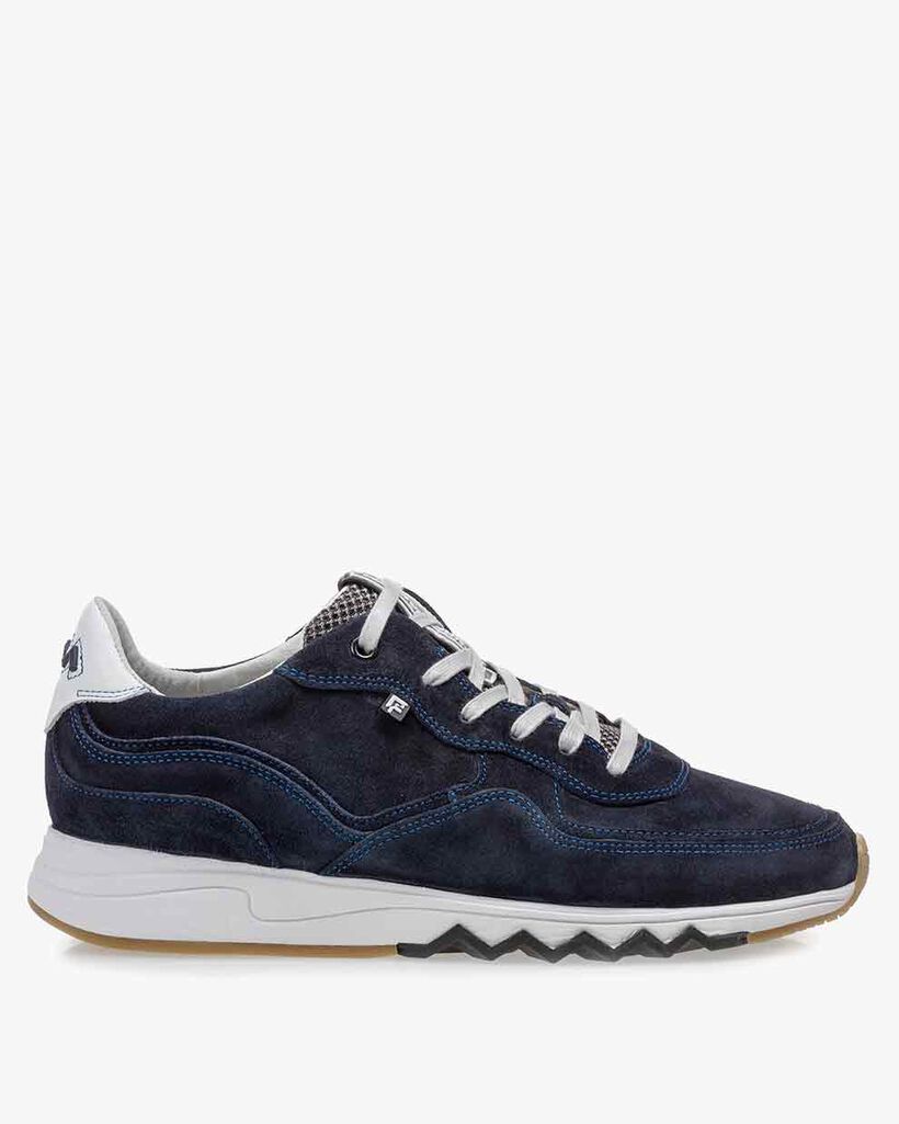 Nineti dark blue suede leather