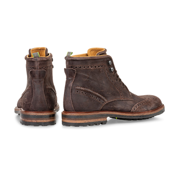 Lace boot suede dark brown