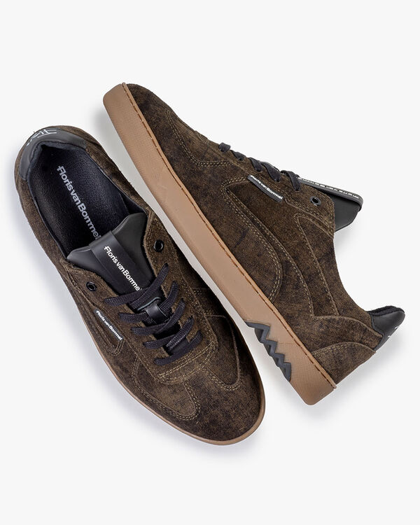 Sneaker Wildleder dunkelgr&uuml;n