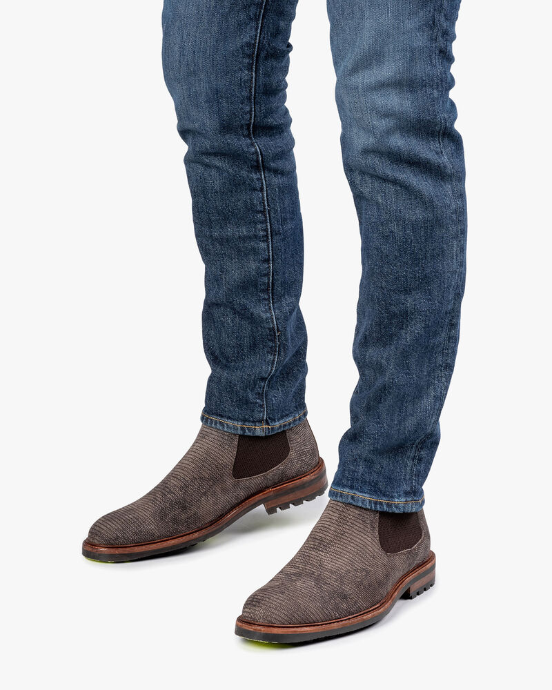 Chelsea Boot Reptilienprint dunkelgrau