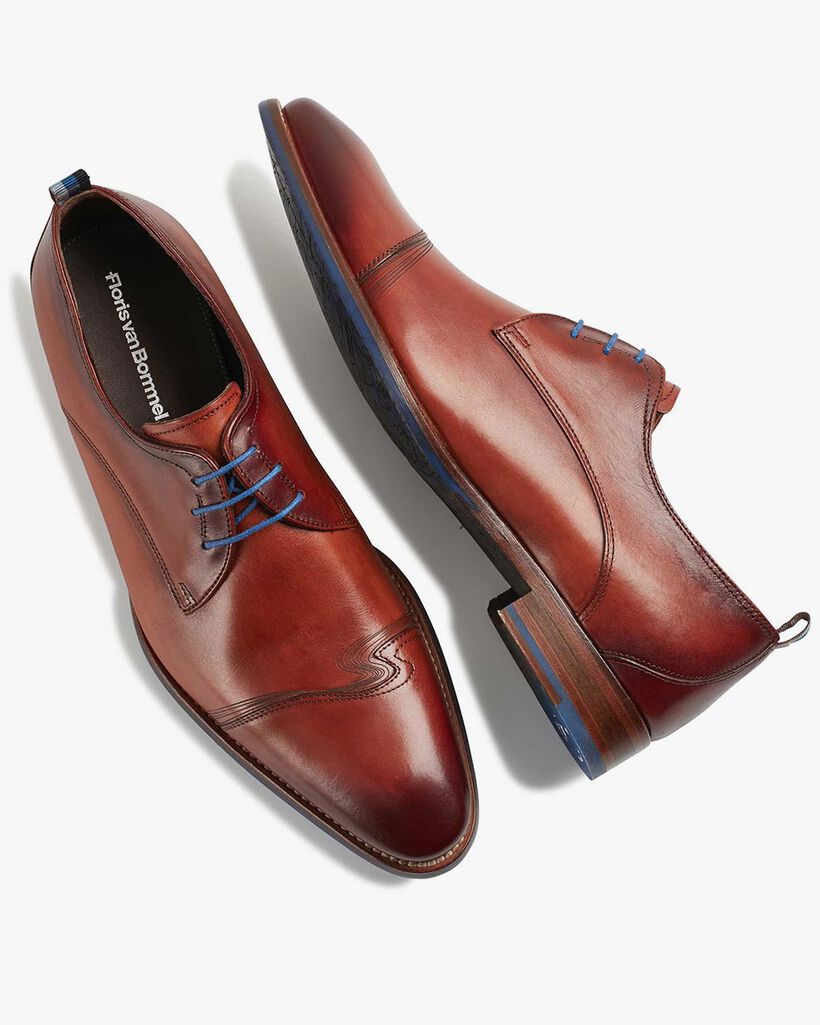 Schnürschuh Kalbsleder cognac