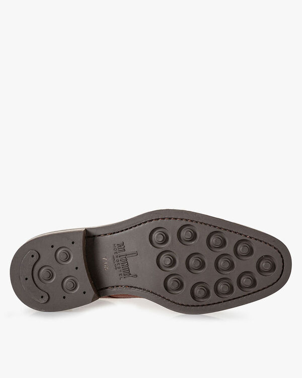 Stiefel Leder mit Print cognac