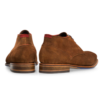 Lace boot suede leather brown