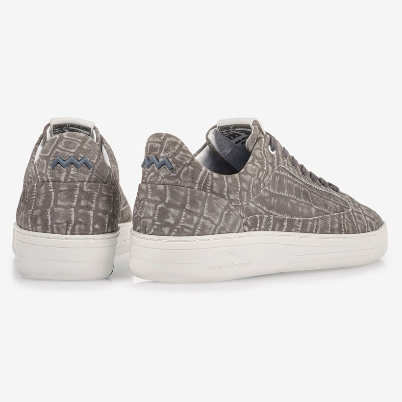 Dark grey sneaker with croco print