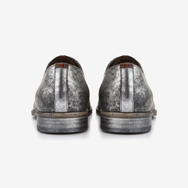 Floris van Bommel Leder-Herren-Schnürer in Metallicsilber