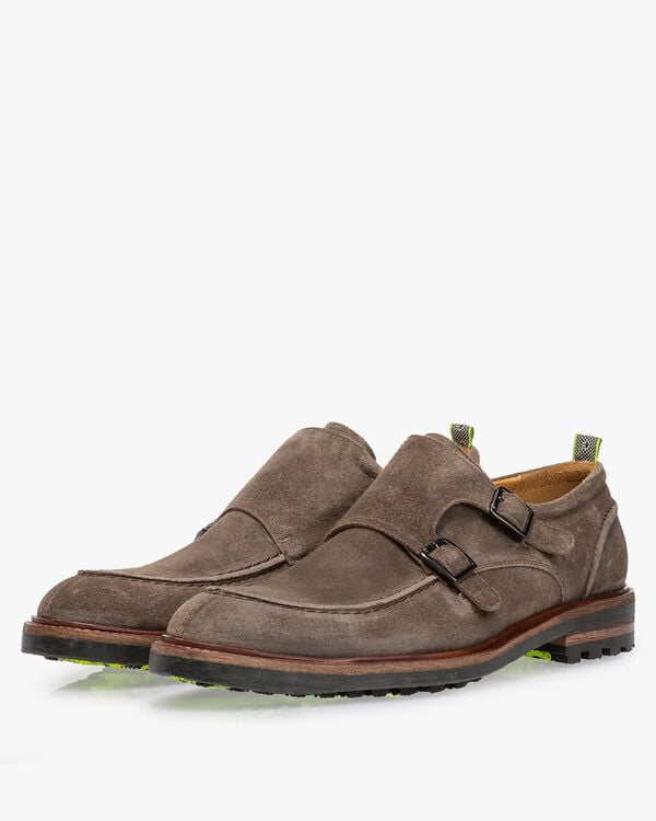 Monk-Schnallenschuh Wildleder taupe