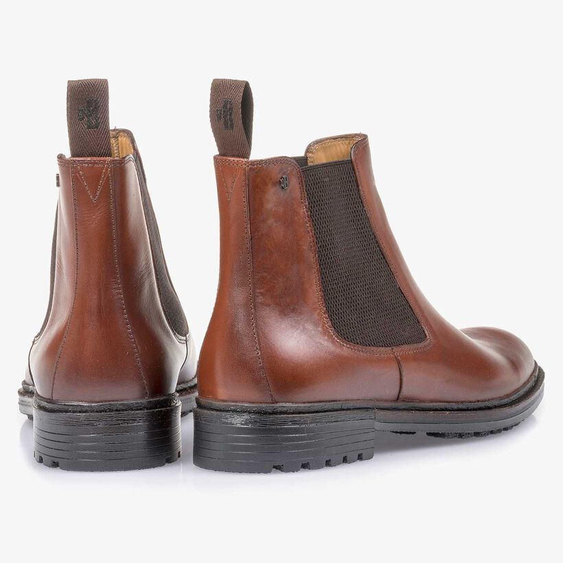 Cognac-coloured calf leather Chelsea boot