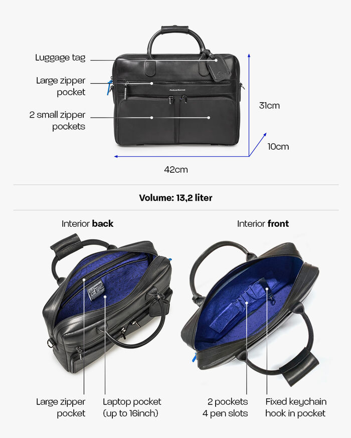 Bürotasche Leder schwarz