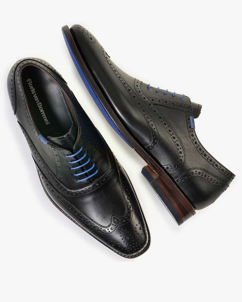 Schn&uuml;rschuh Kalbsleder schwarz