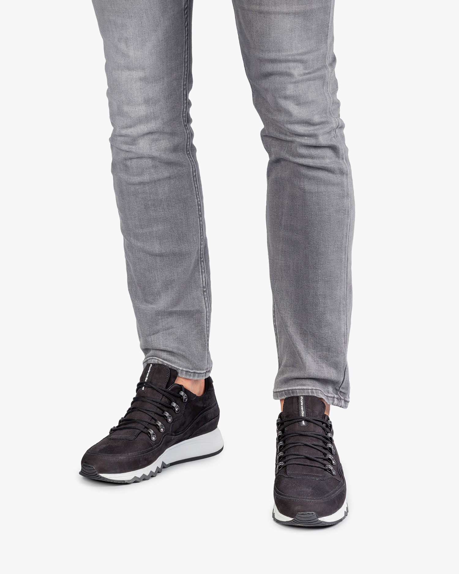 Black nubuck leather sneaker 16393/13 | Floris van Bommel Official®