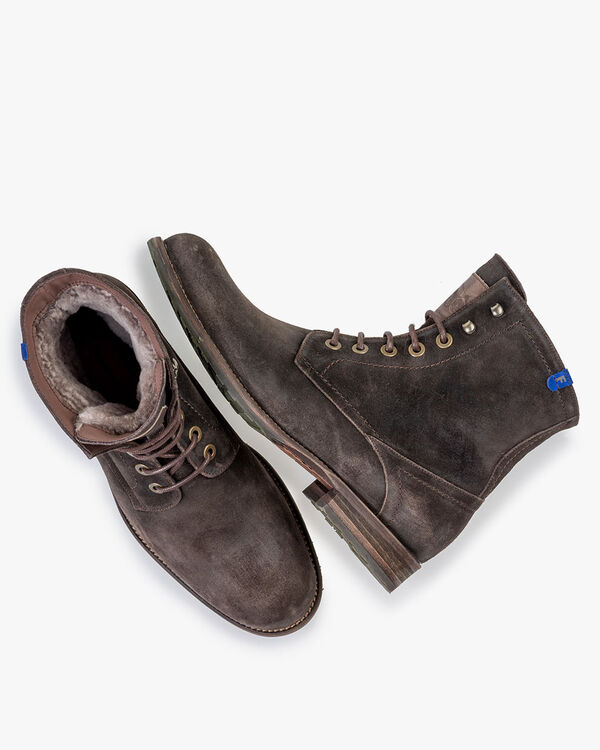 Gefütterter Schnürstiefel braun