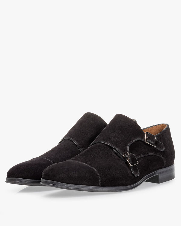 Monk strap suede black