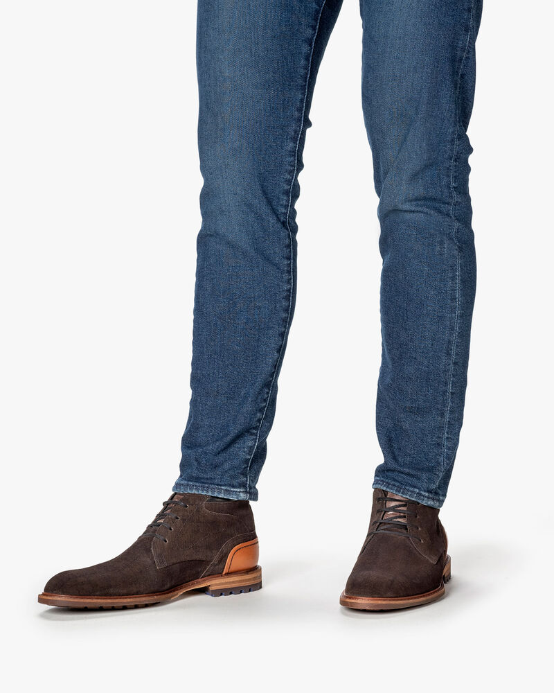 Schn&uuml;rstiefel Wildleder dunkelbraun